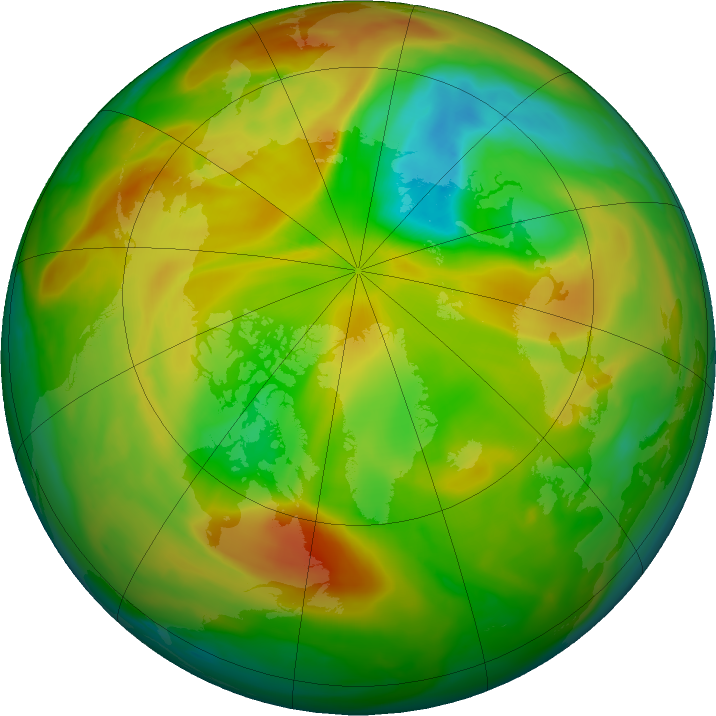 Arctic ozone map for 24 April 2020